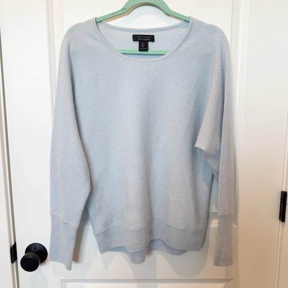 Tahari Sweaters - Tahari Cashmere Sweater L Blue French Girl Parisian Quiet Luxury Soft Capsule